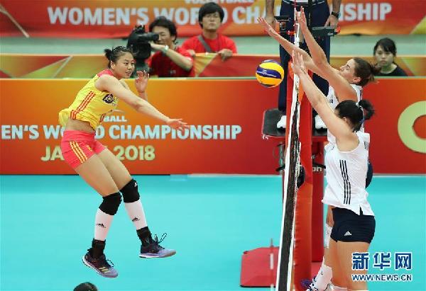 （体育）（2）排球——女排世锦赛：中国胜美国